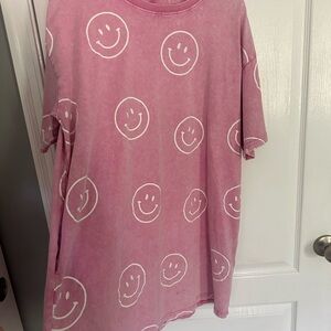 Easel Pink Smiley Face Dress